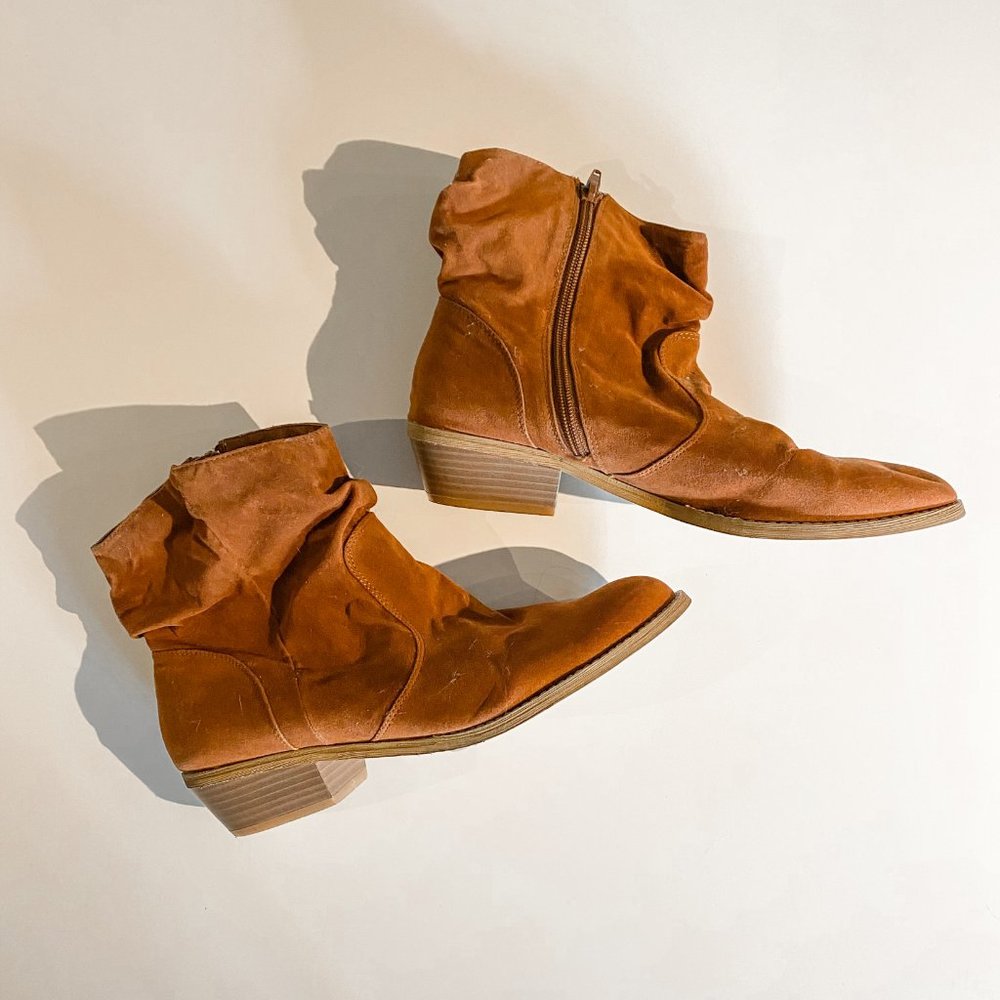 G by Guess Brown Suede Flat Ankle Boots